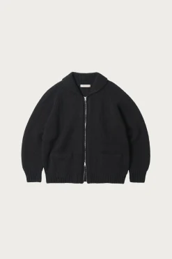 Heavy Cowichan Zipup Cardigan - Black
