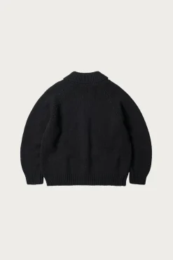 Heavy Cowichan Zipup Cardigan - Black