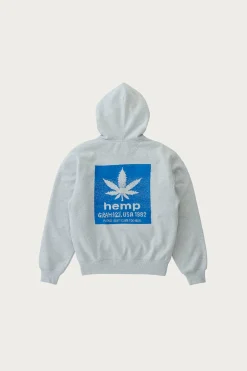 Hemp Zip Hooded Sweatshirt - Heather Ash