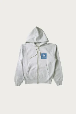 Hemp Zip Hooded Sweatshirt - Heather Ash
