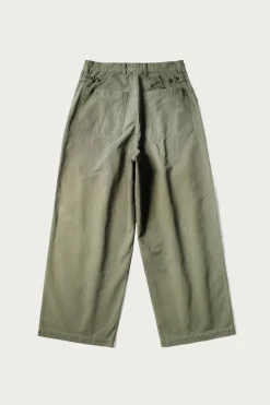 Herringbone FATIGUE Baggy Pants - Khaki