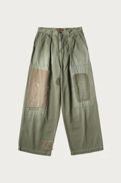 Herringbone FATIGUE Baggy Pants (RUSHFILED Remake) - Khaki
