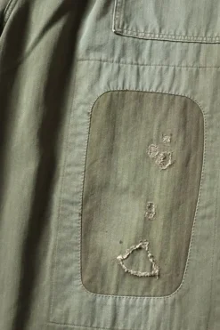 Herringbone FATIGUE Baggy Pants (RUSHFILED Remake) - Khaki