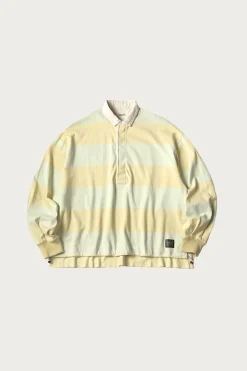 JAIL Stripe Jersey BIG Rugger Shirt - Yellow/Green