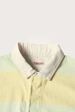 JAIL Stripe Jersey BIG Rugger Shirt - Yellow/Green