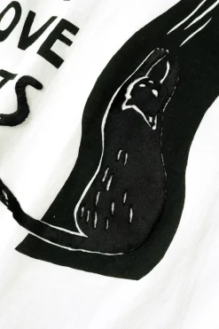 20/-Jersey Ringer T (DENIM MEN LOVE CATS SCRATCH) - White