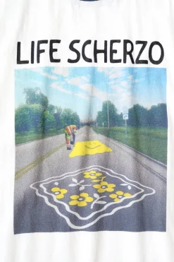 20/-Jersey RINGER T(LIFE SCHERZO ROAD SIGN PAINTER) - White