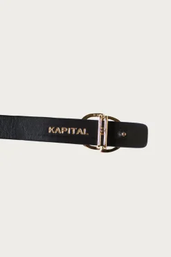 Leather DD Buckle Belt - Black