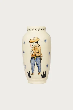 Lone Cowboy Vase