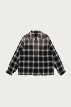 Lot. 101 Open Collar Shirt - Bleached Gray Plaid