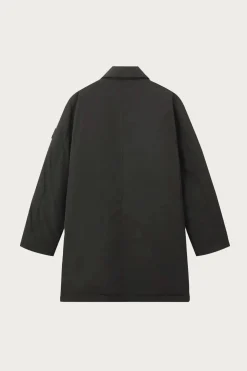Microtwill Long Coat - Lead Grey