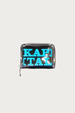 Mirror Leather THUMBS-UP Mini Wallet - Sax