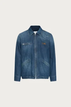 Numerals Zip Up Denim Jacket - Faded Indigo
