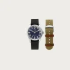 Old Smith 90-002 - Automatic Navy Dial/Silver Case/Nylon Straps