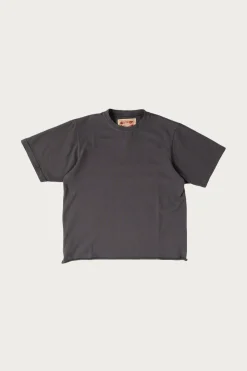 On The Farm Raw Hem Tee - Washed Black