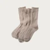 Organic Daily 3 Pack Crew Socks - Grayge