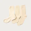 Organic Daily 3 Pack Crew Socks - Ecru