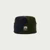 Organic Panel Polar Fleece Beanie - Navy/Olive