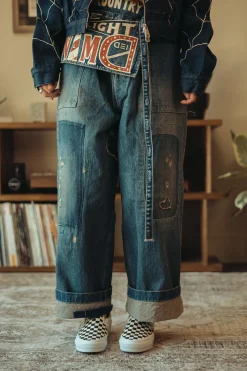 14oz Denim FATIGUE Baggy Pants (RUSHFIELD Remake) - Indigo