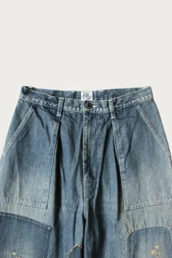 14oz Denim FATIGUE Baggy Pants (RUSHFIELD Remake) - Indigo