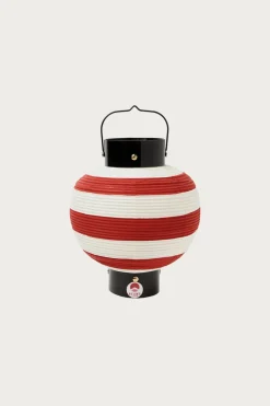 Paper Lantern Striped - Red