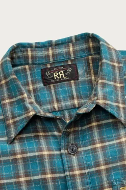 Plaid Twill Workshirt - Teal/Multi