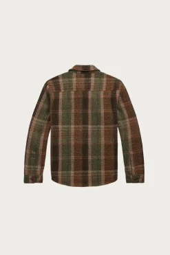Plaid Wool-Cashmere Workshirt Sweater - Olive Multi