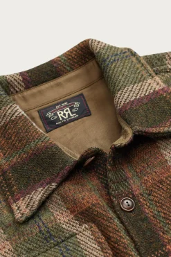 Plaid Wool-Cashmere Workshirt Sweater - Olive Multi