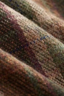 Plaid Wool-Cashmere Workshirt Sweater - Olive Multi