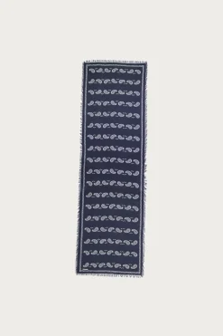 Rayon Fringe Stole (PECOS Paisley) - Navy