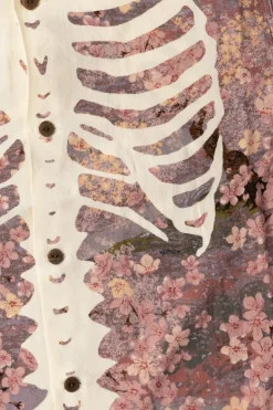 Rayon SAKURA-BONE Aloha Shirt - Grey