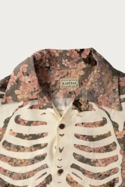 Rayon SAKURA-BONE Aloha Shirt - Khaki