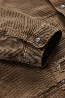 Repaired Corduroy Overshirt - Repaired Brown