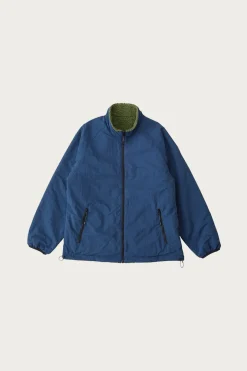 Reversible Sherpa Jacket - Olive/Dusty Navy