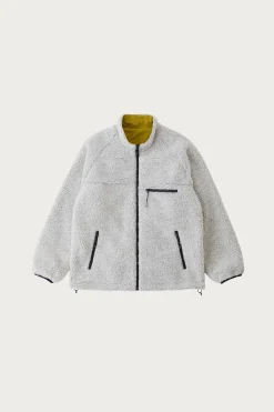 Reversible Sherpa Jacket - Natural/Chartreuse