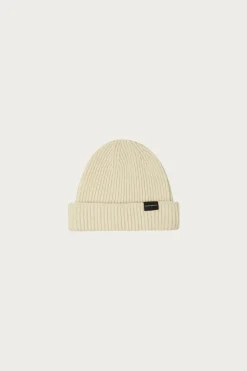 Ribbed Merino Beanie - Ecru