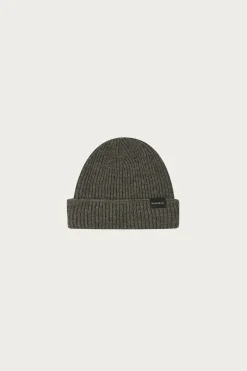 Ribbed Merino Beanie - Grey