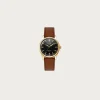 Royal Smith 90-006 - Black Dial/Gold Case/Brown Leather Strap