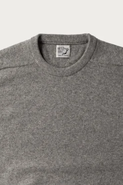 Simple Crew Neck Sweater Crafted in Japan - Light Grey