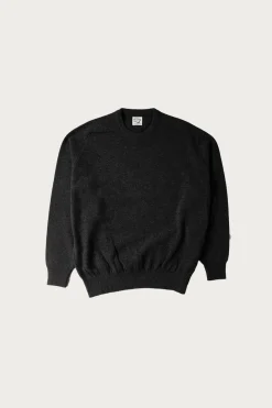 Simple Crew Neck Sweater Crafted in Japan - Charcoal Grey