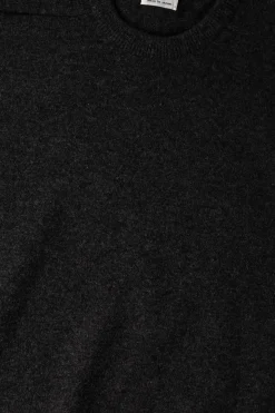 Simple Crew Neck Sweater Crafted in Japan - Charcoal Grey