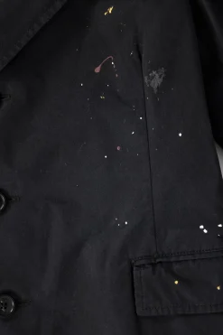 Single Breasted Paint Splatter Jacket - Black