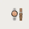Sombrero 90-011 - Salmon Pink Linen Textured Dial/Stainless Bracelet + Extra Leather Strap