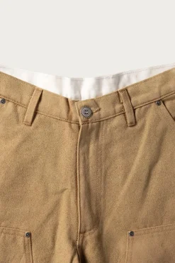 Suede Paint Work Pant - Brown
