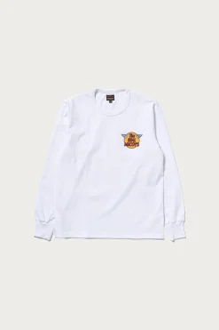 The Real McCoys Logo Tee L/S - White