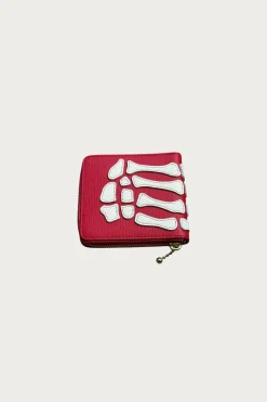 THUMB-UP BONE BAND ZIP Wallet - Red
