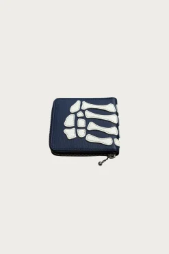 THUMB-UP BONE BAND ZIP Wallet - Navy