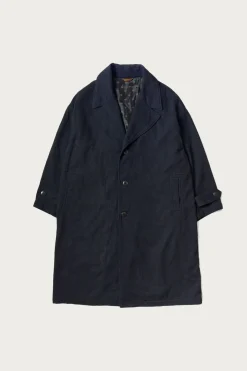 Twill Aging-Wool CAVALIER Coat - Indigo