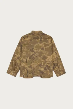 Twill Military Shirt Jacket - Leaf Camo