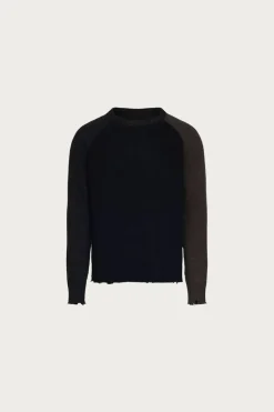 Two-Tone Cardigan - Black/Brown